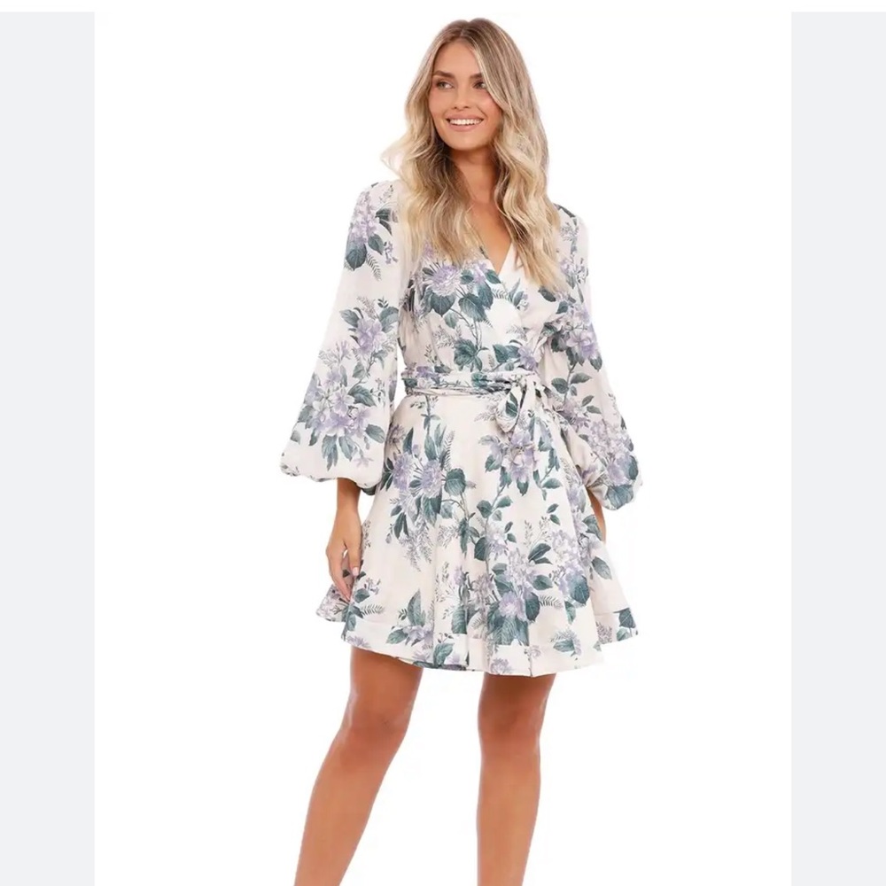 Zimmermann - Floral Short Wrap Dress - Size 2